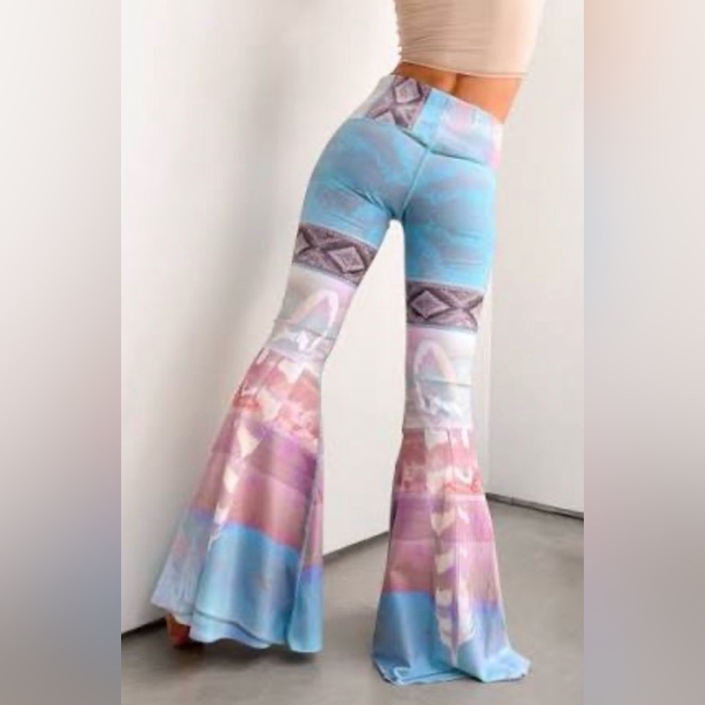 Teeki Tarot Magic Long Bell Bottom Flare Pants - Picture 2 of 9